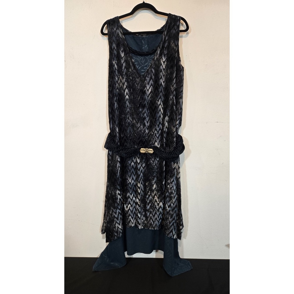 Handmade 20s Style Costume With Velvet Burnout